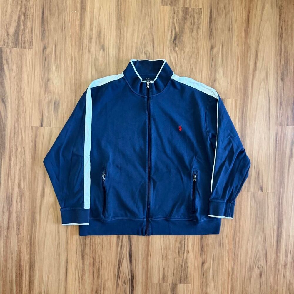 Polo Ralph Lauren Track Jacket Blue White Mens Size 2XB